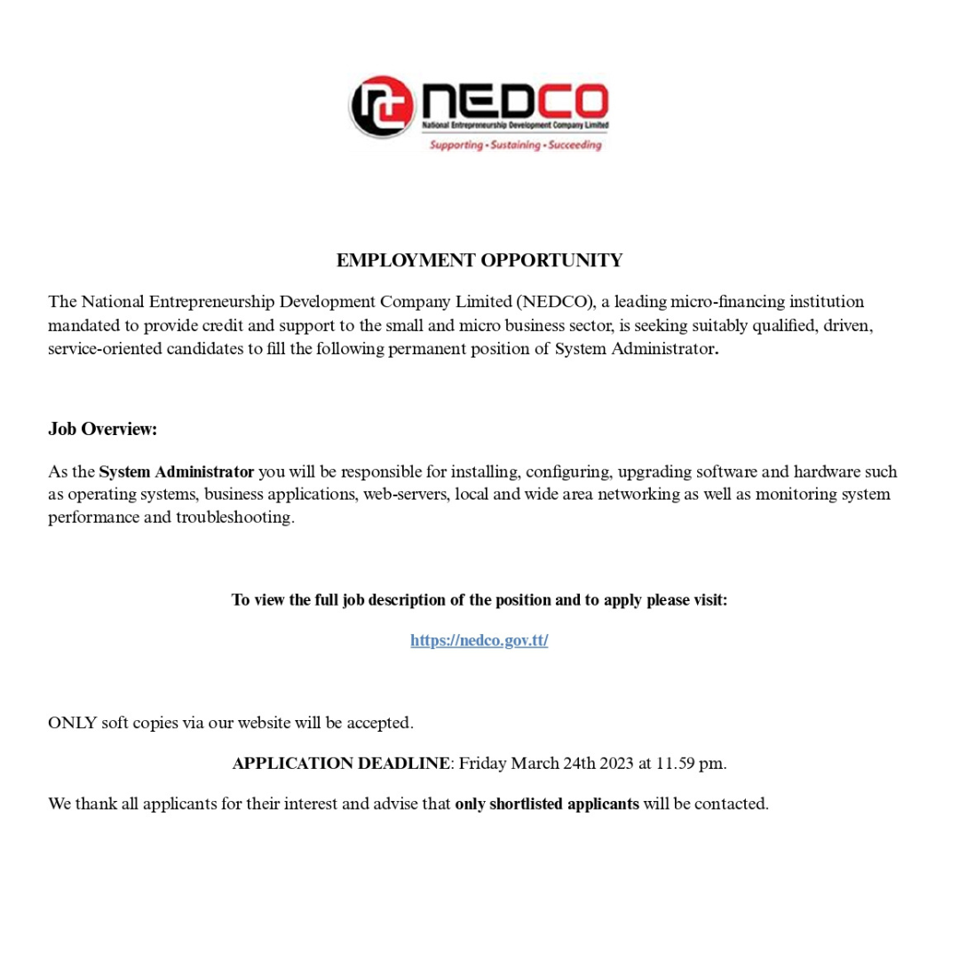 Vacancy - System Administrator